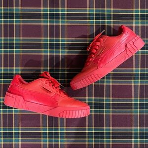 PUMA Cali Low Top Red Gold Sneakers 40.5 9.5
